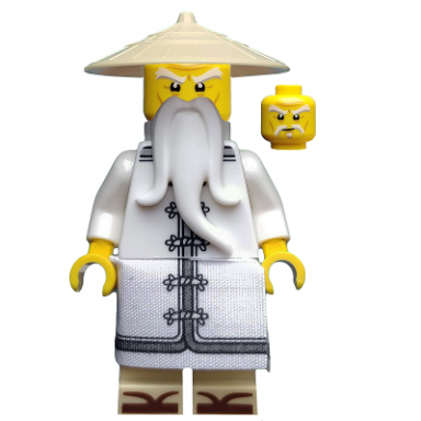 sensei wu - the lego ninjago movie white robe zori sandals raised eyebrows