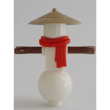 snowman - red scarf conical hat