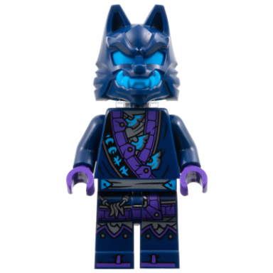 wolf mask claw warrior - dark blue and dark azure mask neck bracket