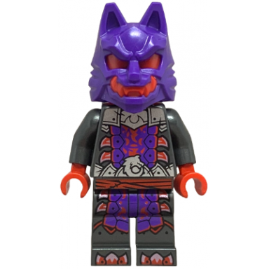 wolf mask warrior - dark purple and red mask
