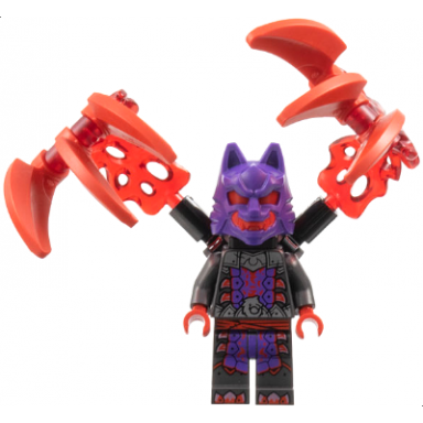 wolf mask warrior - dark purple and red mask energy claws