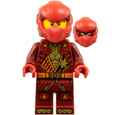 kai - dragons rising tunic with shoulder armor dark red and red head wrap