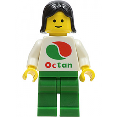 octan - white logo green legs black female hair