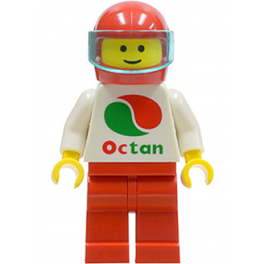 octan - white logo red legs red helmet trans-light blue visor