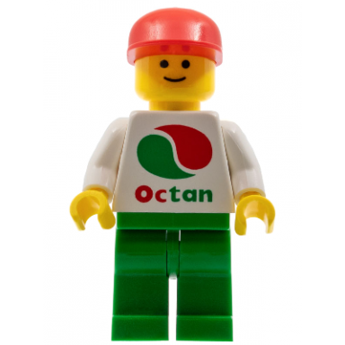 octan - white logo green legs red cap long bill reissue