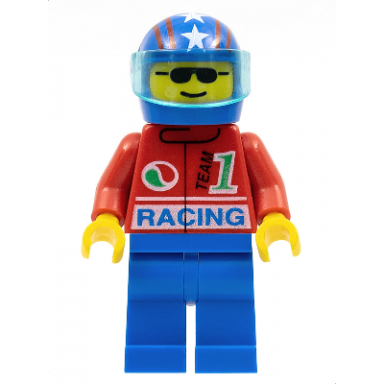 octan - racing blue legs blue helmet 4 stars stripes trans-light blue visor