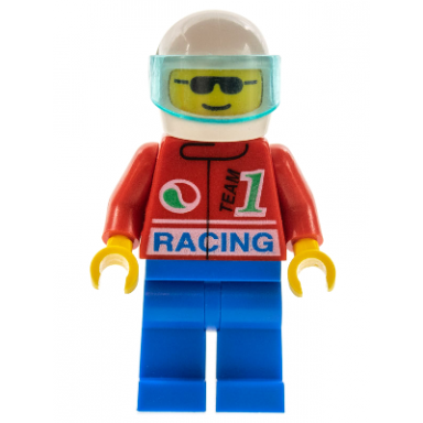 octan - racing blue legs white helmet trans-light blue visor