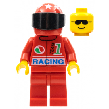 octan - racing red legs red helmet 7 white stars black visor