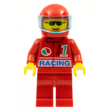 octan - racing red legs red helmet trans-light blue visor
