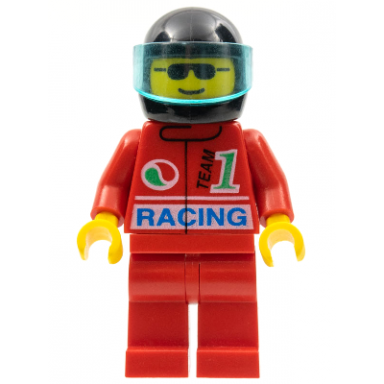 octan - racing red legs black helmet trans-light blue visor