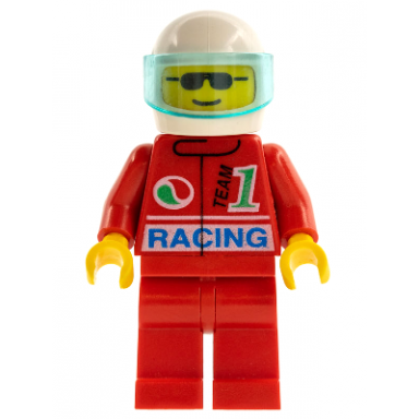 octan - racing red legs white helmet trans-light blue visor