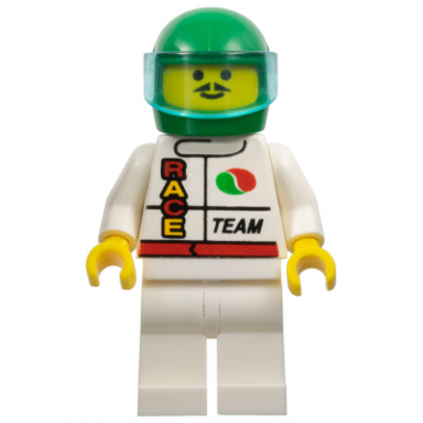 octan - race team white legs green helmet trans-light blue visor