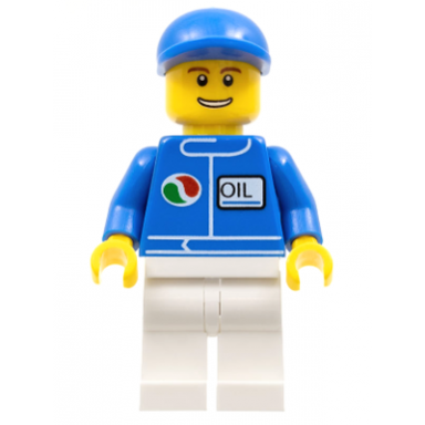 octan - blue oil white legs blue short bill cap
