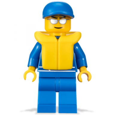 octan - blue oil blue legs life jacket blue short bill cap