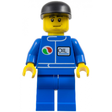 octan - blue oil blue legs black cap smirk and stubble beard