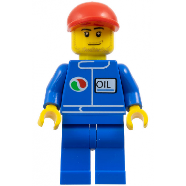 octan - blue oil blue legs red short bill cap smirk and stubble beard