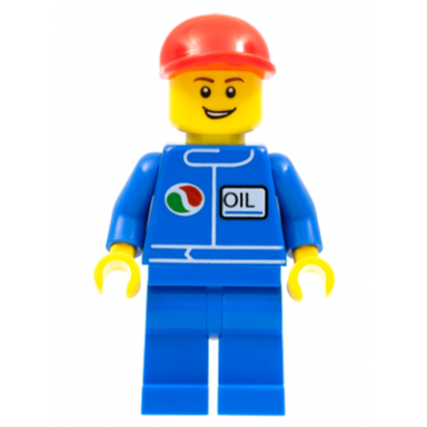 octan - blue oil blue legs red short bill cap open grin