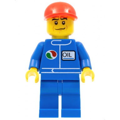 octan - blue oil blue legs red short bill cap crooked smile