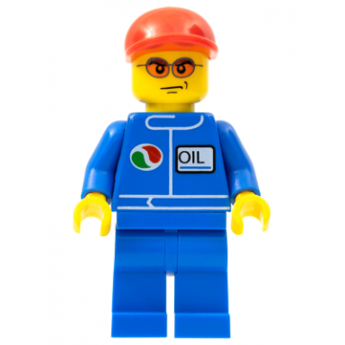 octan - blue oil blue legs red short bill cap orange sunglasses