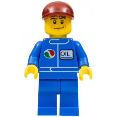 octan - blue oil blue legs dark red short bill cap crooked smile