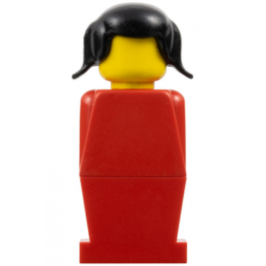 legoland - red torso red legs black pigtails hair