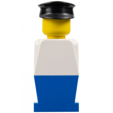 legoland - white torso blue legs black hat
