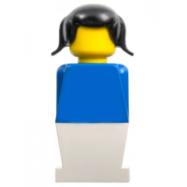 legoland - blue torso white legs black pigtails hair