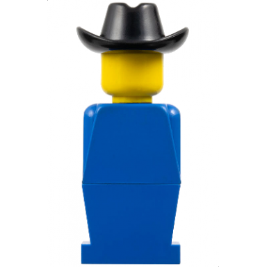 legoland - blue torso blue legs black cowboy hat