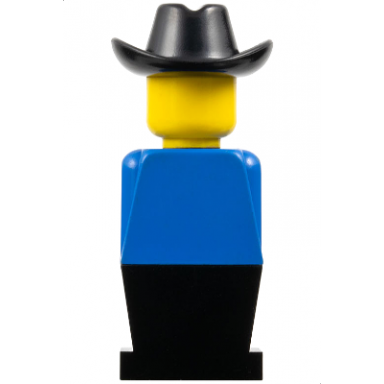 legoland - blue torso black legs black cowboy hat