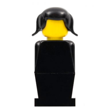 legoland - black torso black legs black pigtails hair