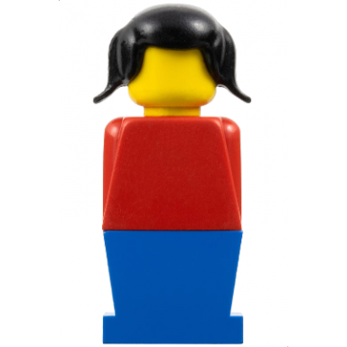 legoland - red torso blue legs black pigtails hair