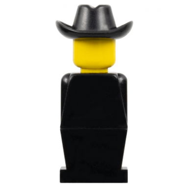 legoland - black torso black legs black cowboy hat