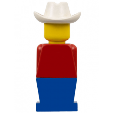 legoland - red torso blue legs white cowboy hat