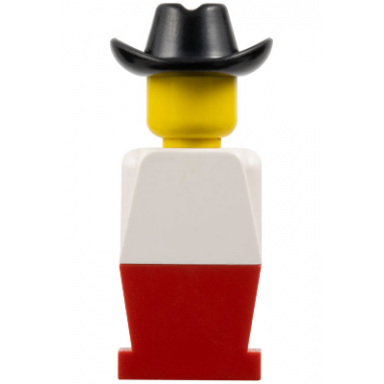 legoland - white torso red legs black cowboy hat