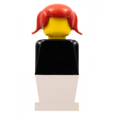 legoland - black torso white legs red pigtails hair