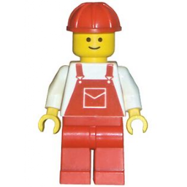 overalls red with pocket red legs red construction helmet