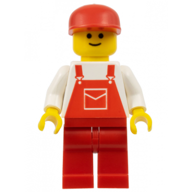 overalls red with pocket red legs red cap