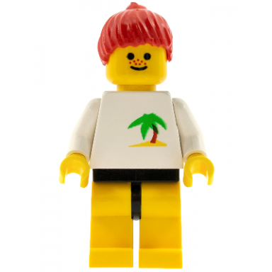 palm tree - yellow legs red ponytail hair