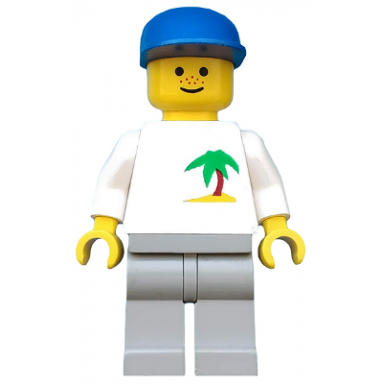 palm tree - light gray legs blue cap