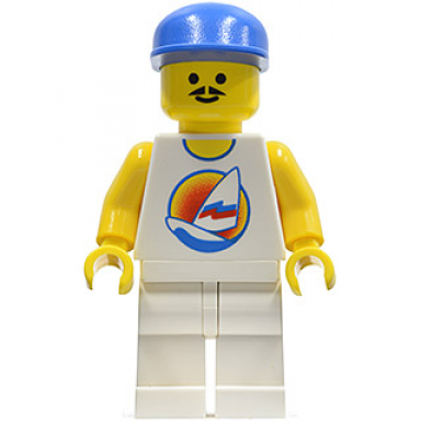 surfboard on ocean - white legs blue cap reissue torso