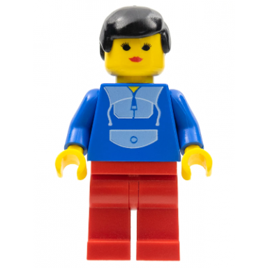 jogging suit - red legs black male hair