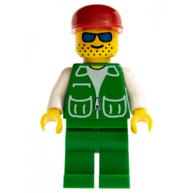 jacket green with 2 large pockets - green legs red cap