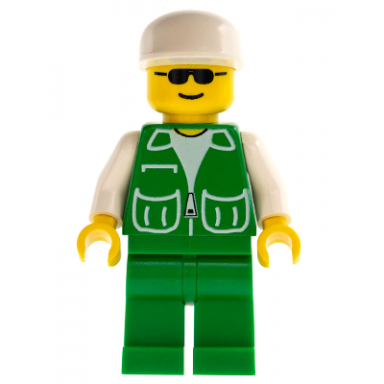 jacket green with 2 large pockets - green legs white cap