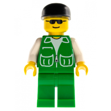jacket green with 2 large pockets - green legs black cap