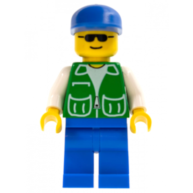 jacket green with 2 large pockets - blue legs blue cap