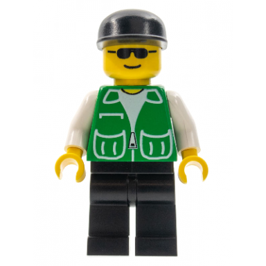 jacket green with 2 large pockets - black legs black cap