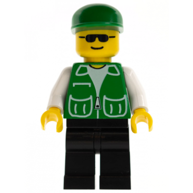 jacket green with 2 large pockets - black legs green cap