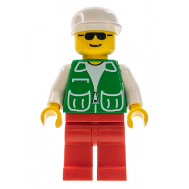 jacket green with 2 large pockets - red legs white cap