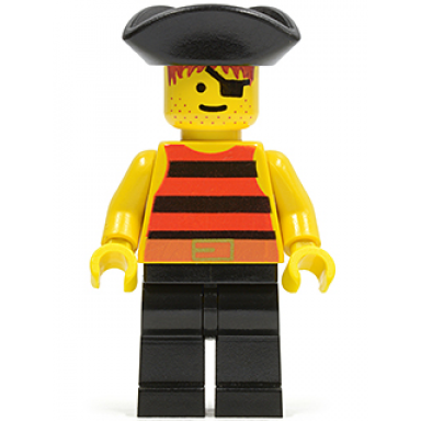pirate red black stripes shirt black legs black pirate triangle hat