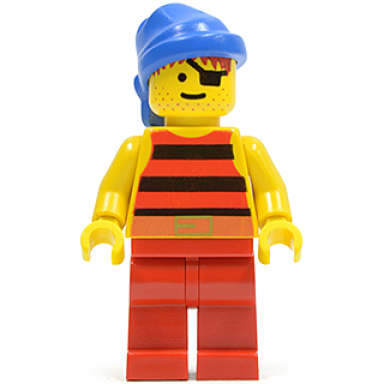 pirate red black stripes shirt red legs blue bandana